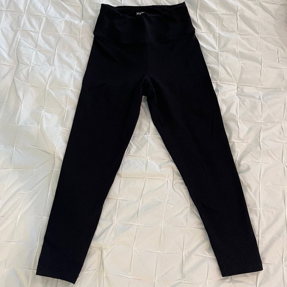MATE The Label Organic Stretch Midi Black Leggings (Small, 22.5" inseam)